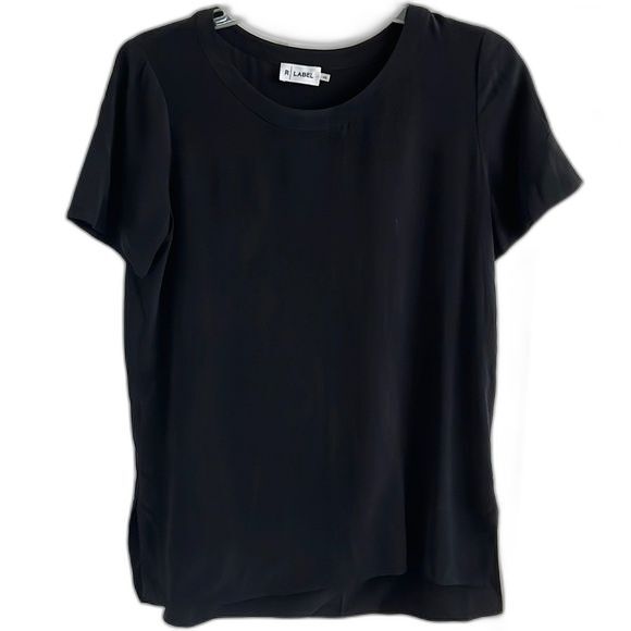 R | Label The Reset 100% Silk shell Blouse round Neck Top Sz XS excellent - Picture 1 of 6